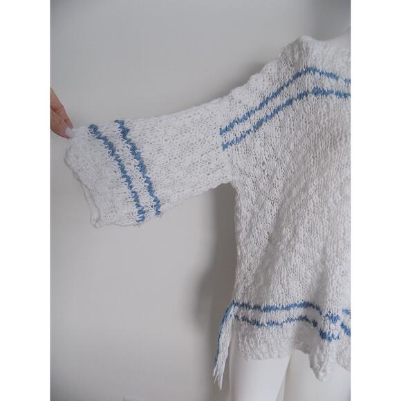 Pepin open knit sweater white boho lightweight size Large - Picture 3 of 9